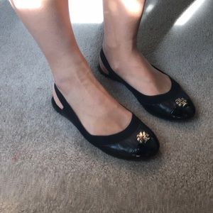 Tory Burch leather flats.